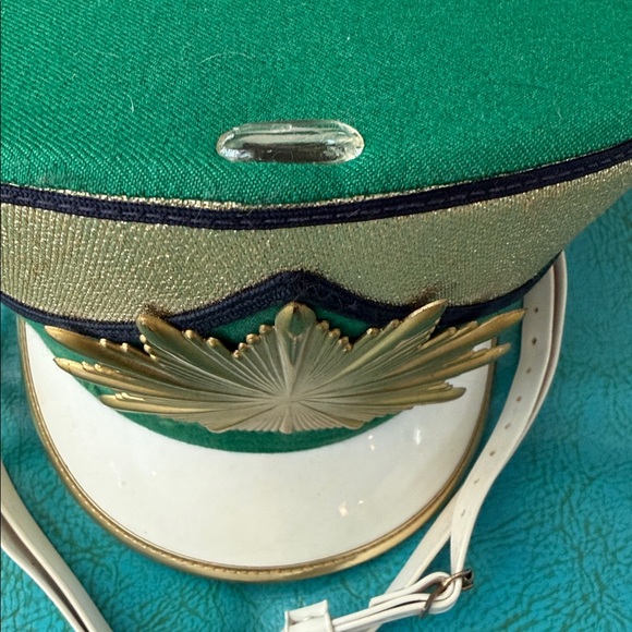 Vintage Ostwald green and gold starburst marching band hat shako - Picture 3 of 16